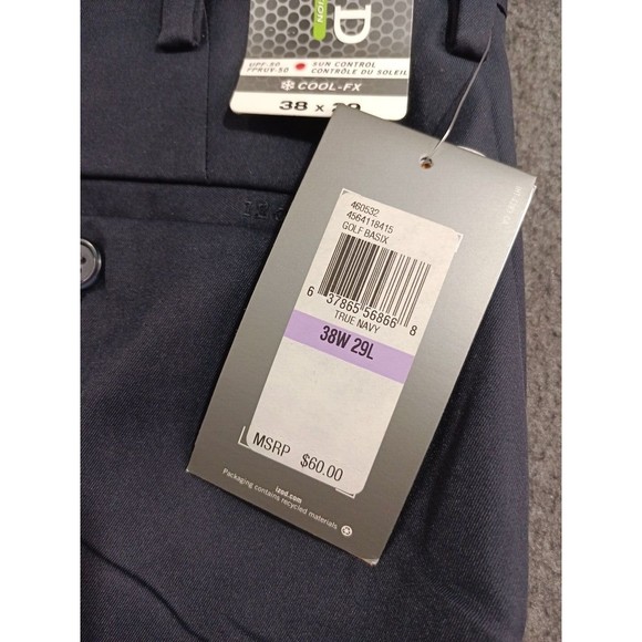 Izod Men's Navy Golf Pants Size 38x29 UPF-50 Sun Control Xtreme Function New - Picture 12 of 15
